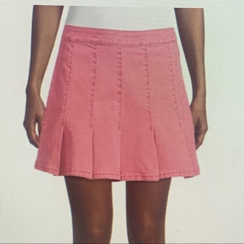 NOBO No Boundaries Juniors Size 15 Pink Denim Pleated Mini Side-Zip Skirt NEW